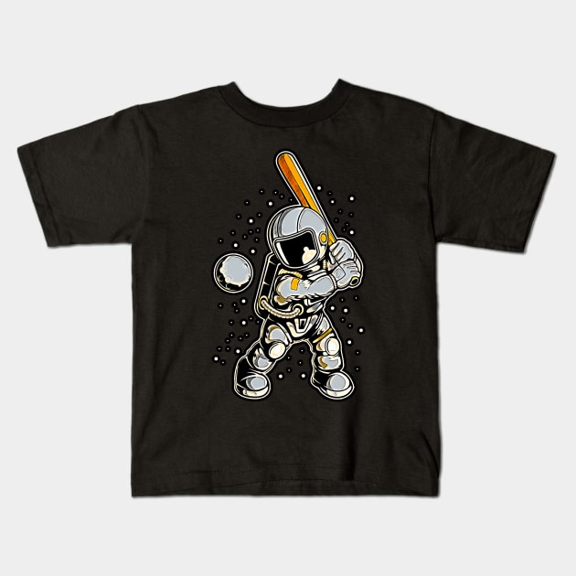 Astronaut Baseball • Funny And Cool Sci-Fi Cartoon Drawing Design Great For Anyone That Loves Astronomy Art Kids T-Shirt by TeesHood